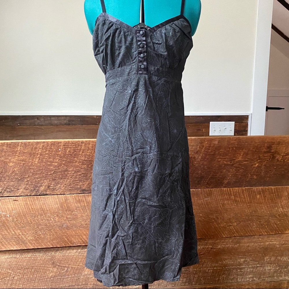 Hurley Gothic Black Cotton Hibiscus Sun Dress